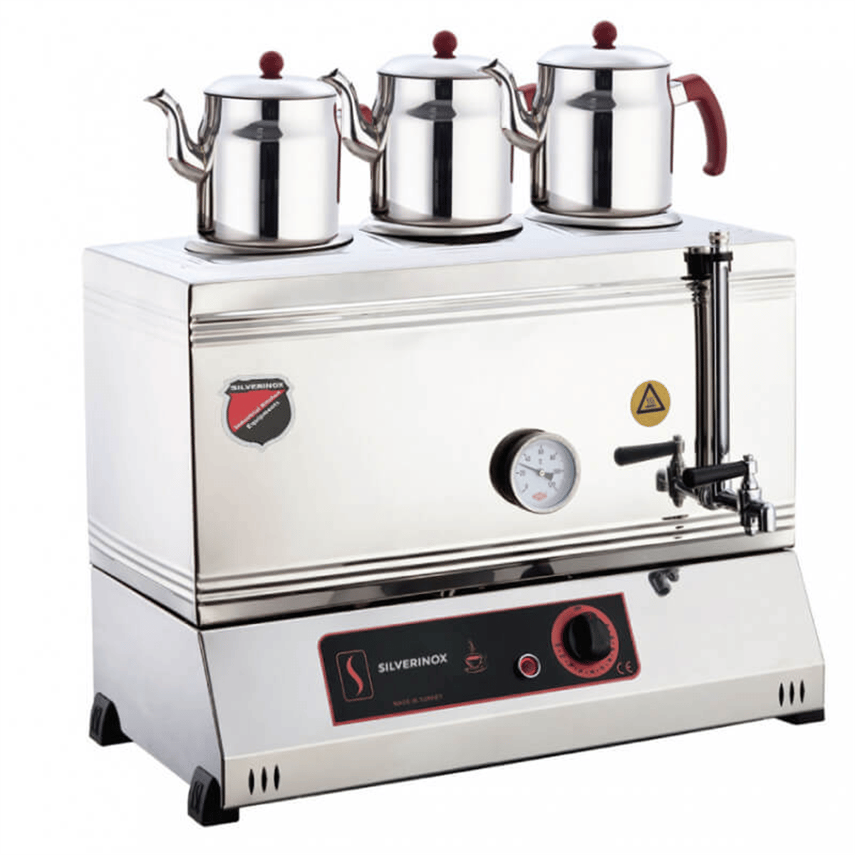 Silverinox ELEKTRİKLİ - PLEYTSİZ ÇAY OCAĞI 60’lık - 3 Demlikli Kaynaklı