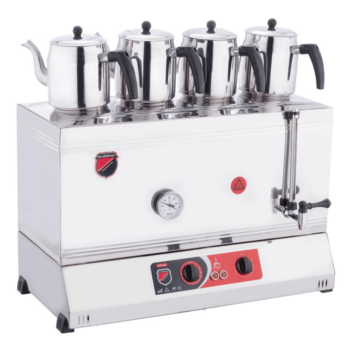 Silverinox ELEKTRİKLİ - PLEYTSİZ ÇAY OCAĞI 85’lik - 4 Demlikli Kaynaklı