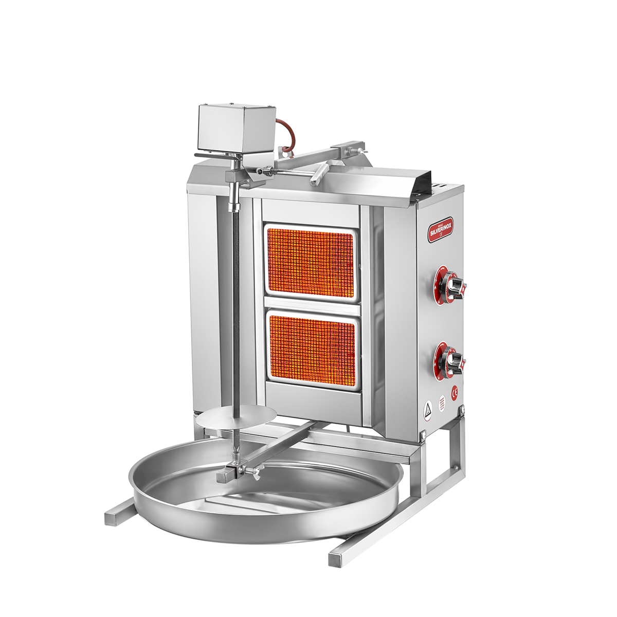 Silverinox ÜSTTEN MOTORLU GAZLI DÖNER OCAĞI 2 Radyanlı LPG CE