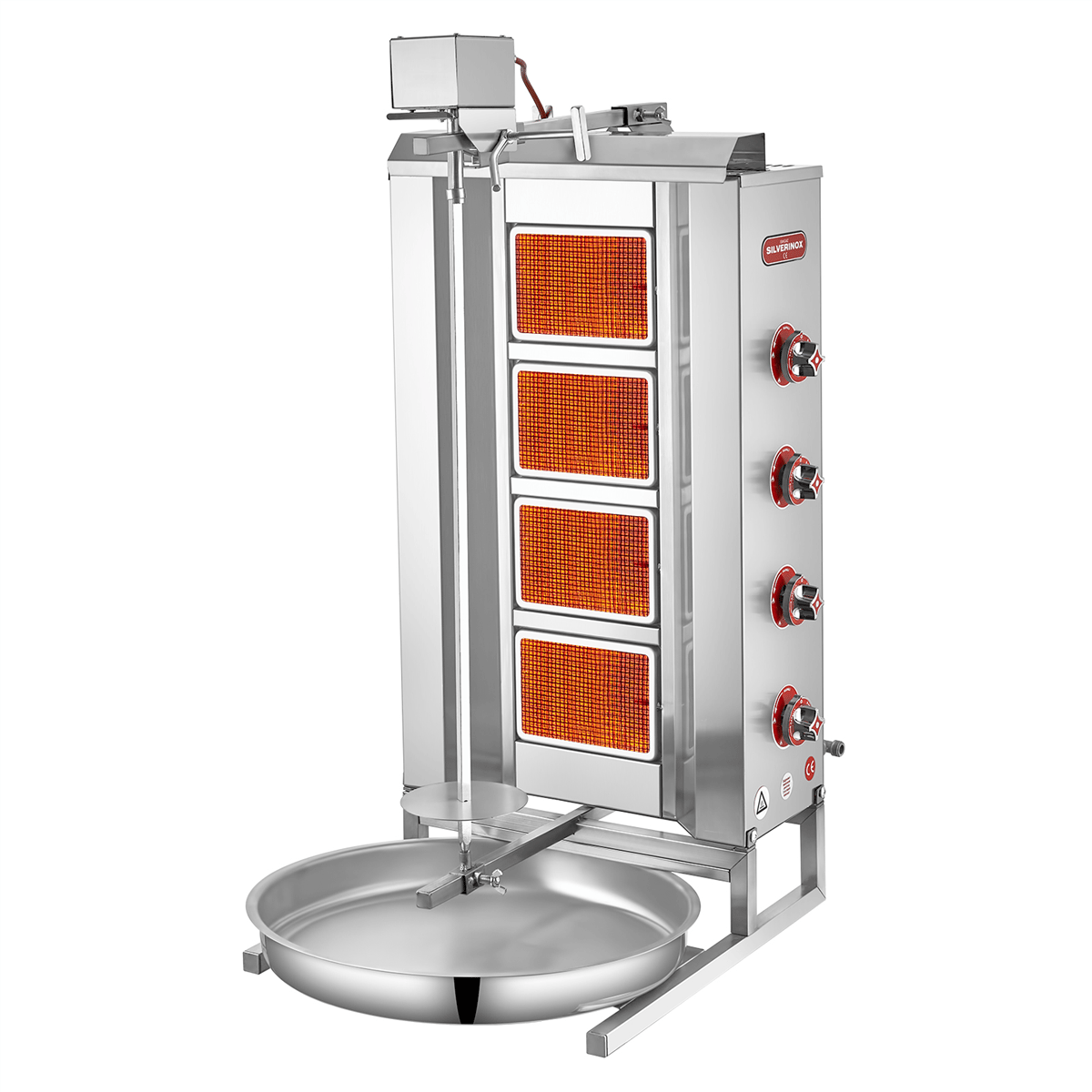 Silverinox ÜSTTEN MOTORLU GAZLI DÖNER OCAĞI 4 Radyanlı LPG CE