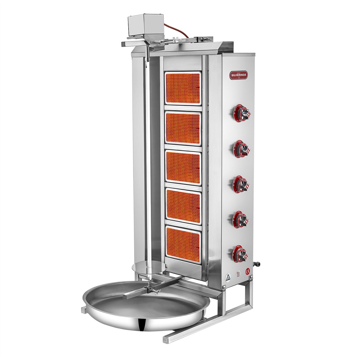 Silverinox ÜSTTEN MOTORLU GAZLI DÖNER OCAĞI 5 Radyanlı LPG CE