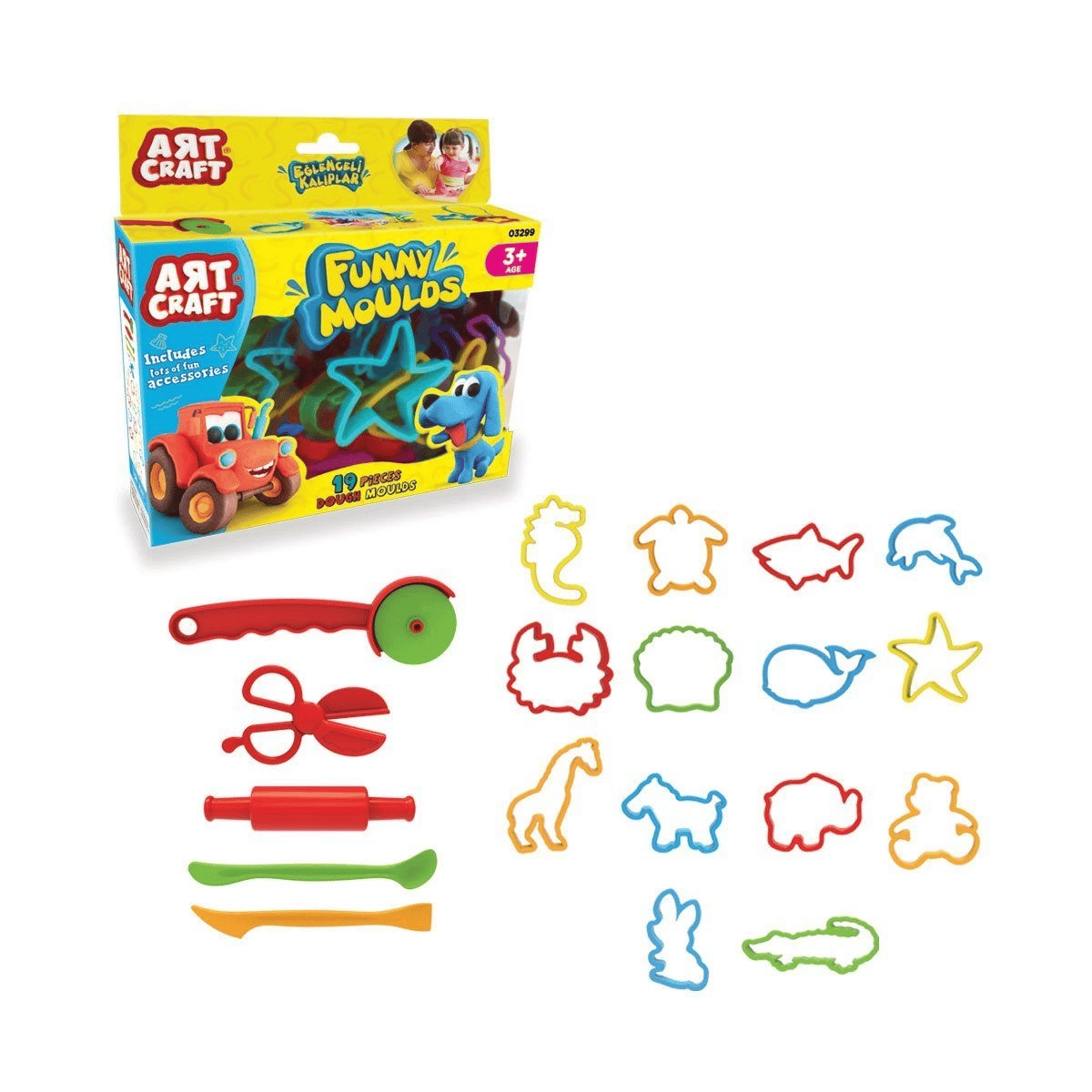 03299 , Art Craft Eğlenceli Kalıplar 19 Parça / +3 yaş