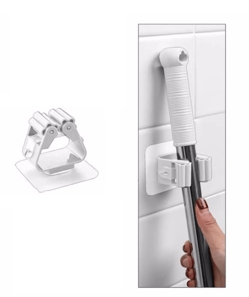 1 Adet Yapışkanlı Pratik Mop Tutucu Beyaz Bx40