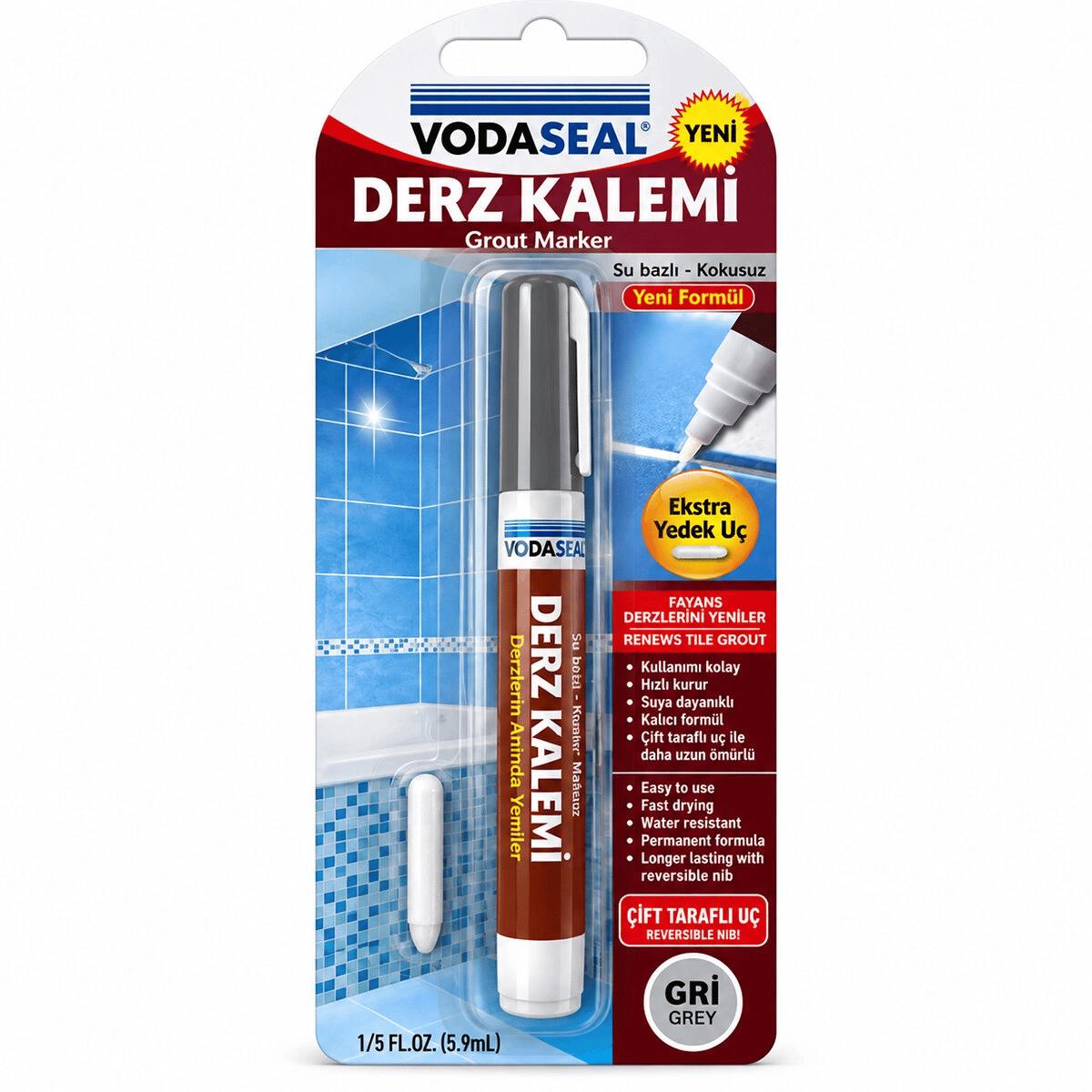 10 Adet Gri Derz Kalemi Su Bazlı - Kokusuz Yedek Uç Bx40