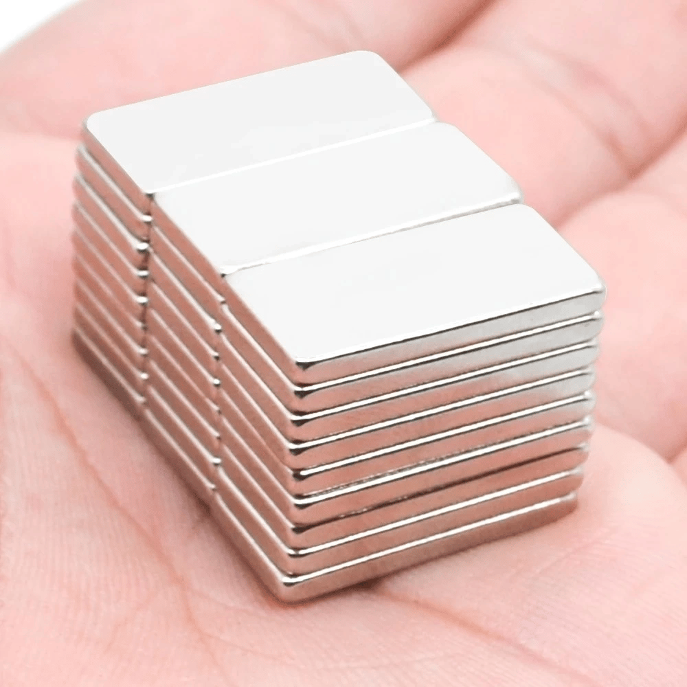 100 Adet 20x10x2 mm Neodyum Mıknatıs Köşeli Magnet N35 Nikel Kaplama Güçlü Kaliteli Dayanıklı