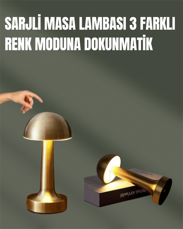 %100 Kademeli Ayarlanabilir Işık – USB Şarjlı Masa Lambası