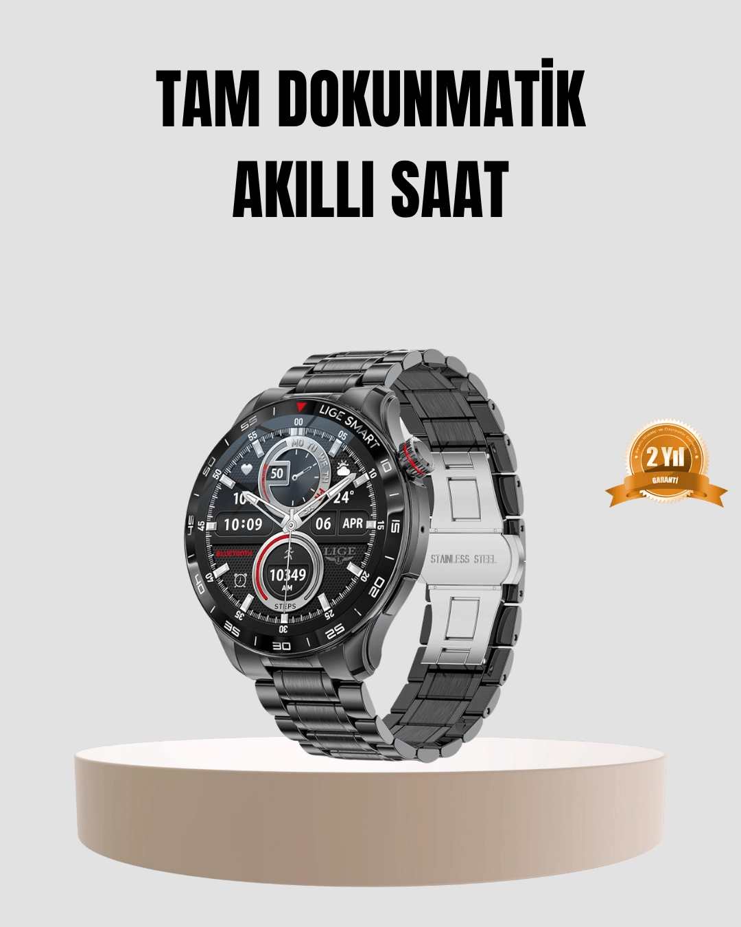 100mAh Şarjlı Akıllı Saat – Mesaj Bildirimi, Müzik Kontrolü ve Ergonomik Tasarım