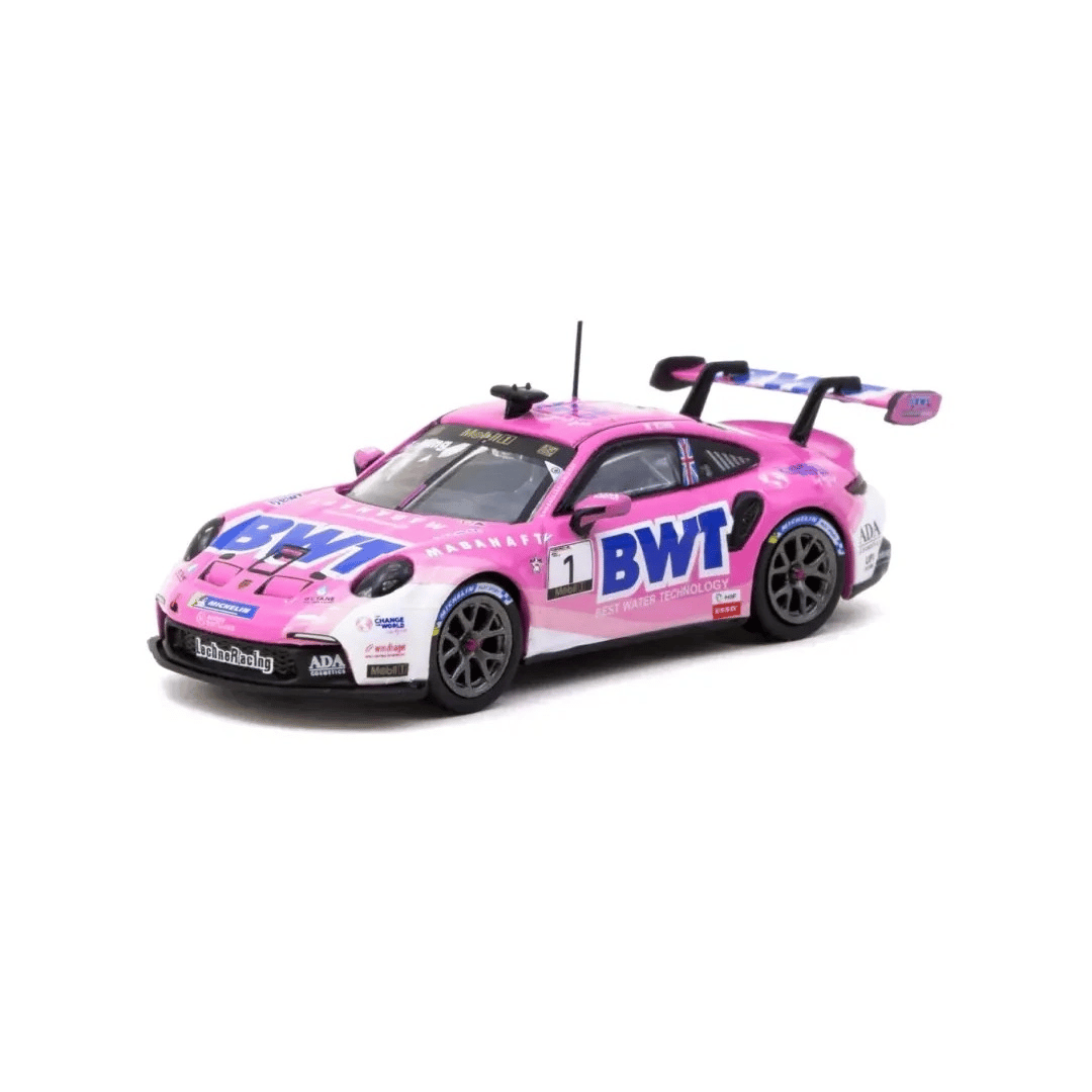 1/64 Ölçek Diecast Porsche 911 GT3 Cup 992 Yarış Arabası - 2024 Mobil 1 Supercup BX-313333