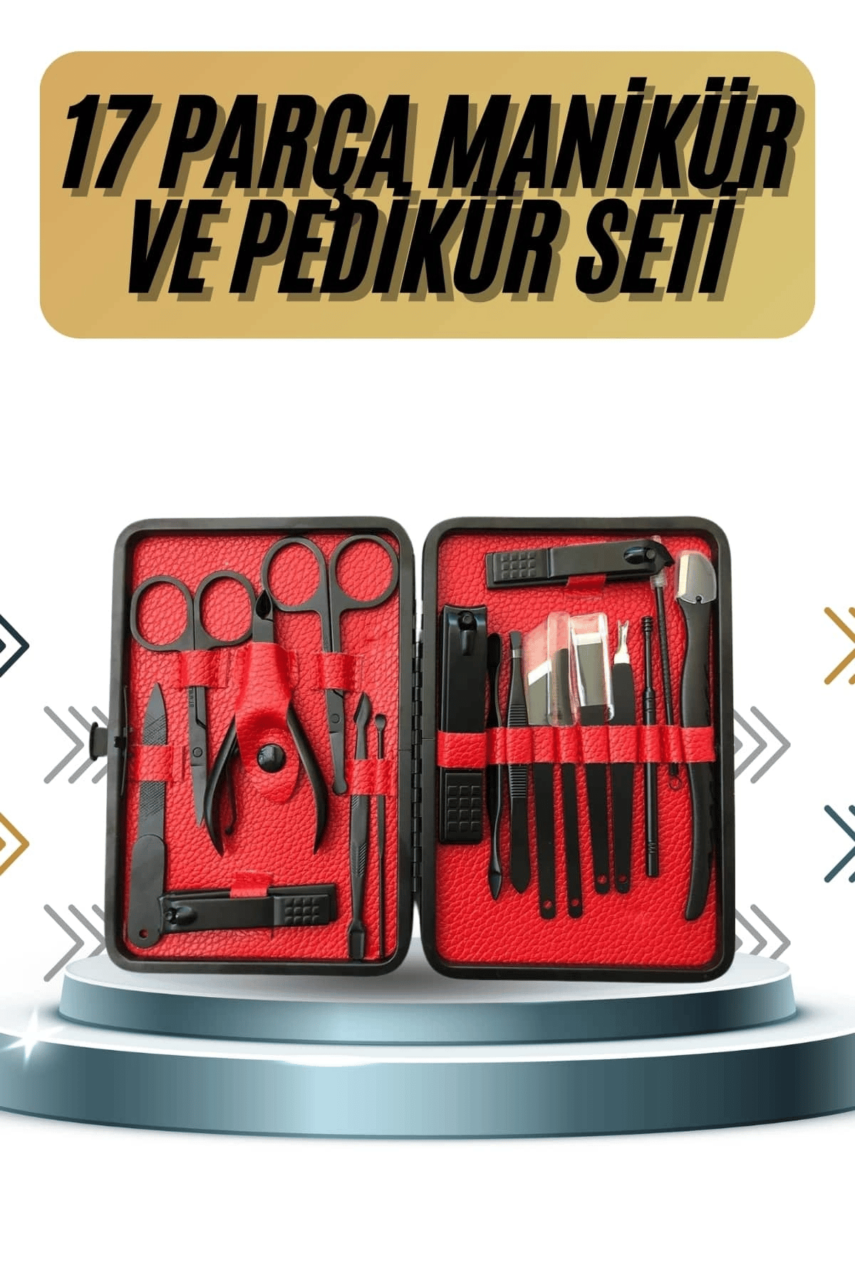 17 Parça Manikür Pedikür Seti El Ayak Bakım Seti Tırnak Makası Törpü