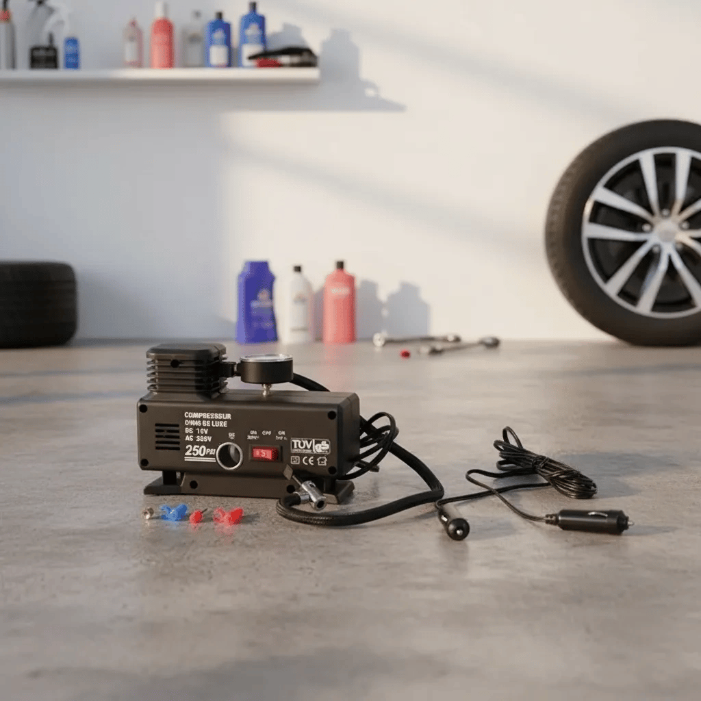 250 PSI Oto Hava Kompresörü - 220V ve 12V Uyumlu Yol Yardım Lastik Şişirme Pompası