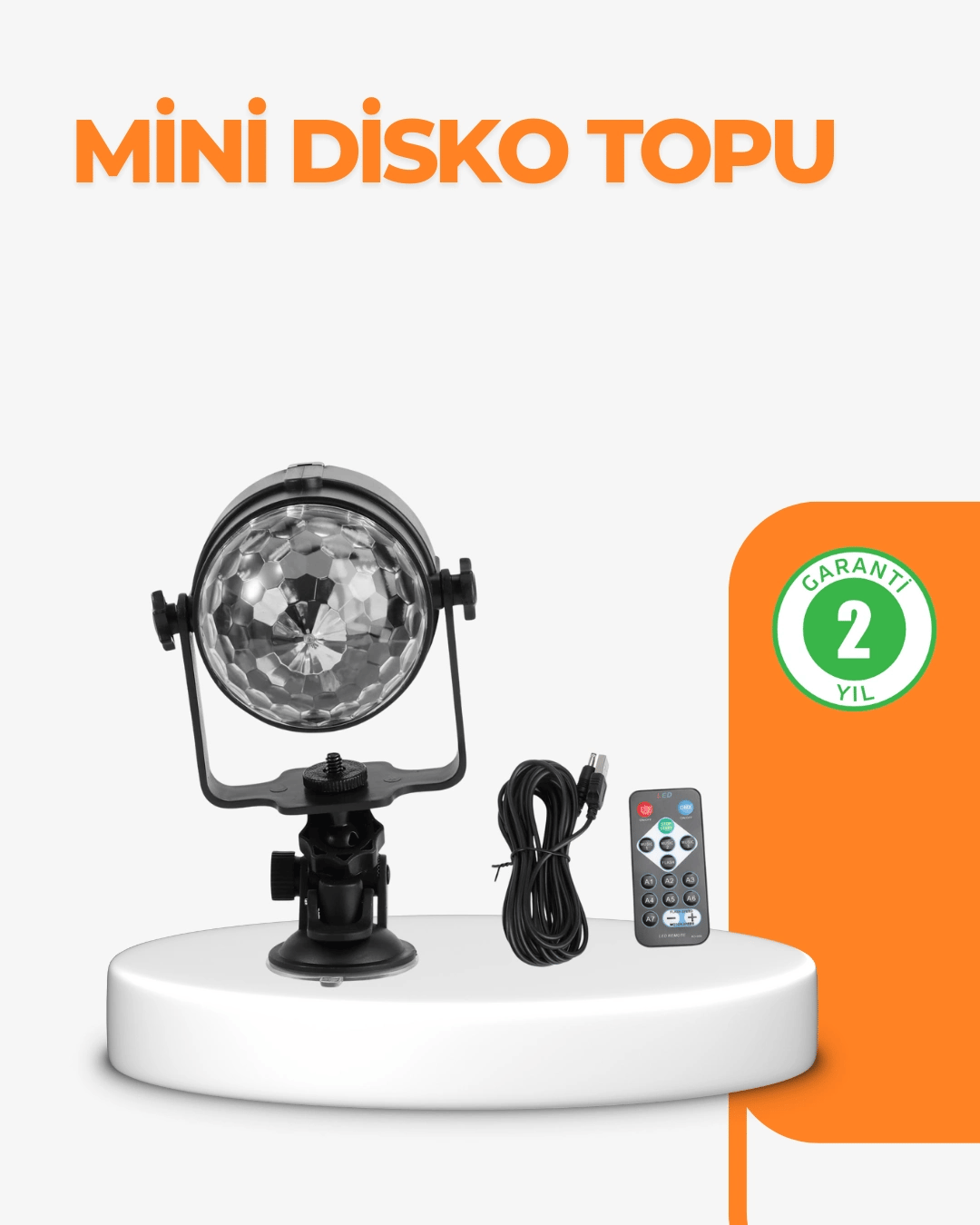 3 Renk 7 Mod Döner Disko Topu Işık