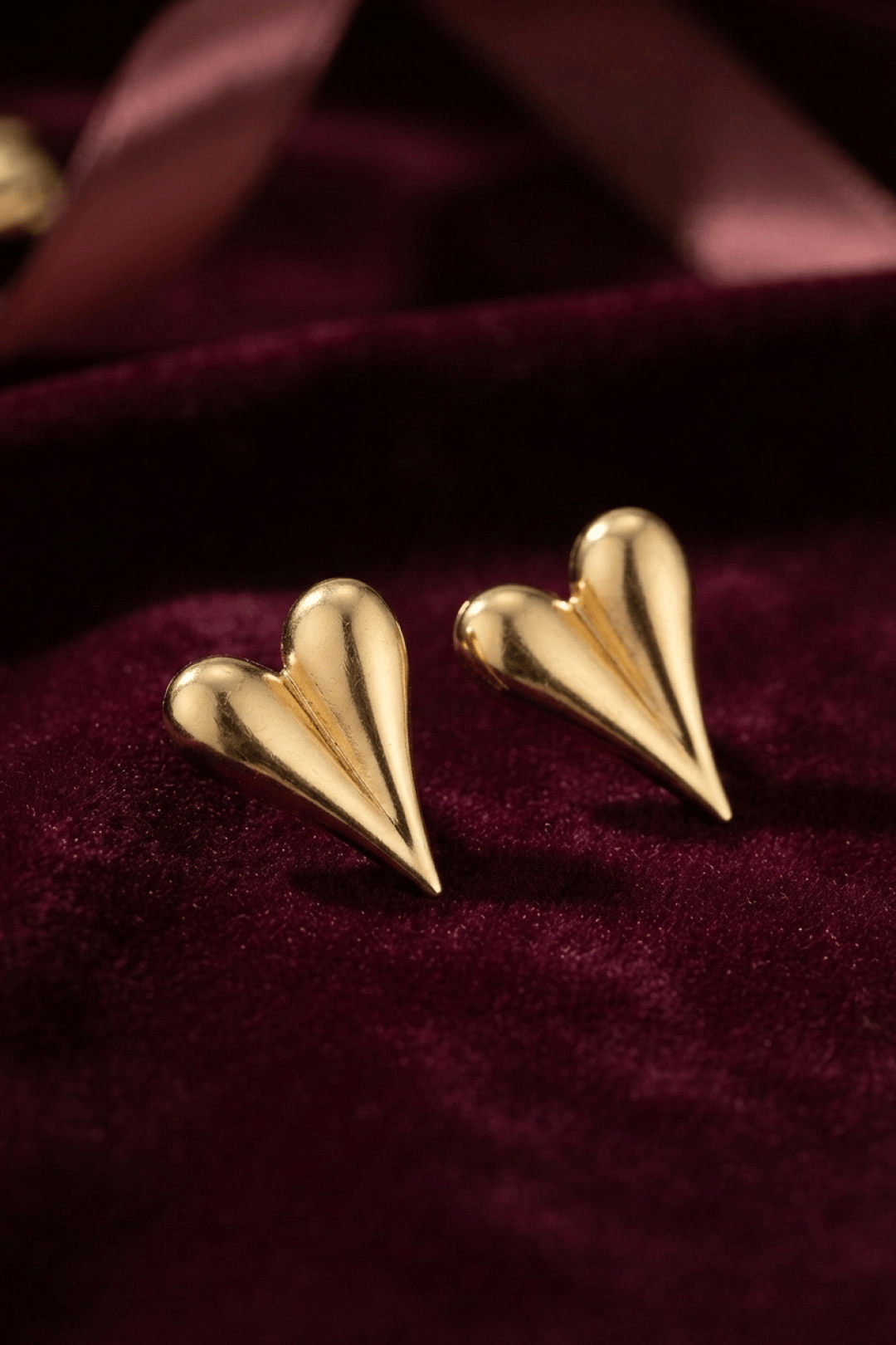 316L Çelik Gold Renk Kalp Model Küpe