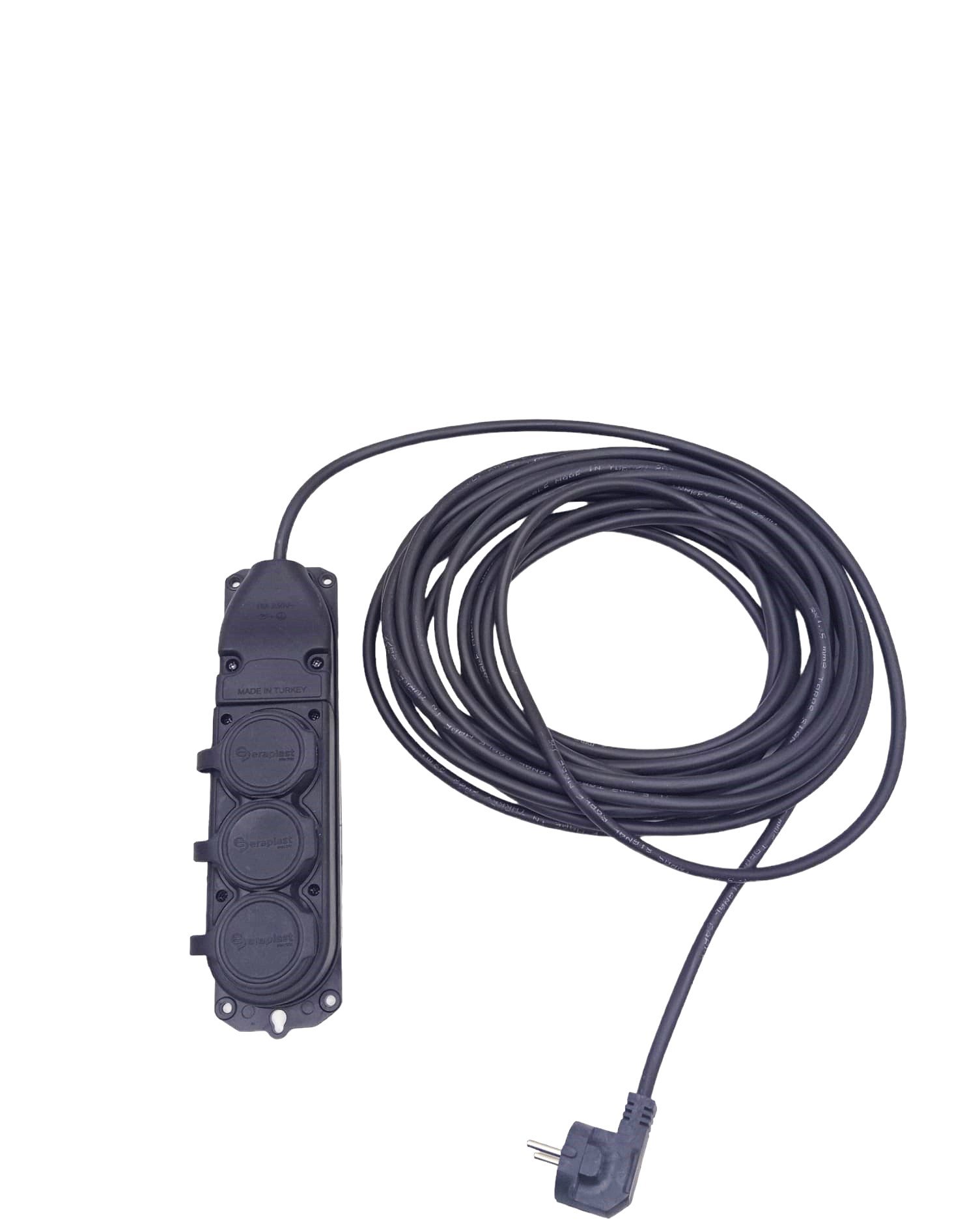 3lü 10 Mt Uzatma Kablosu Çantalı Kauçuk Priz 3x1.5 Cca Kablo Bx40