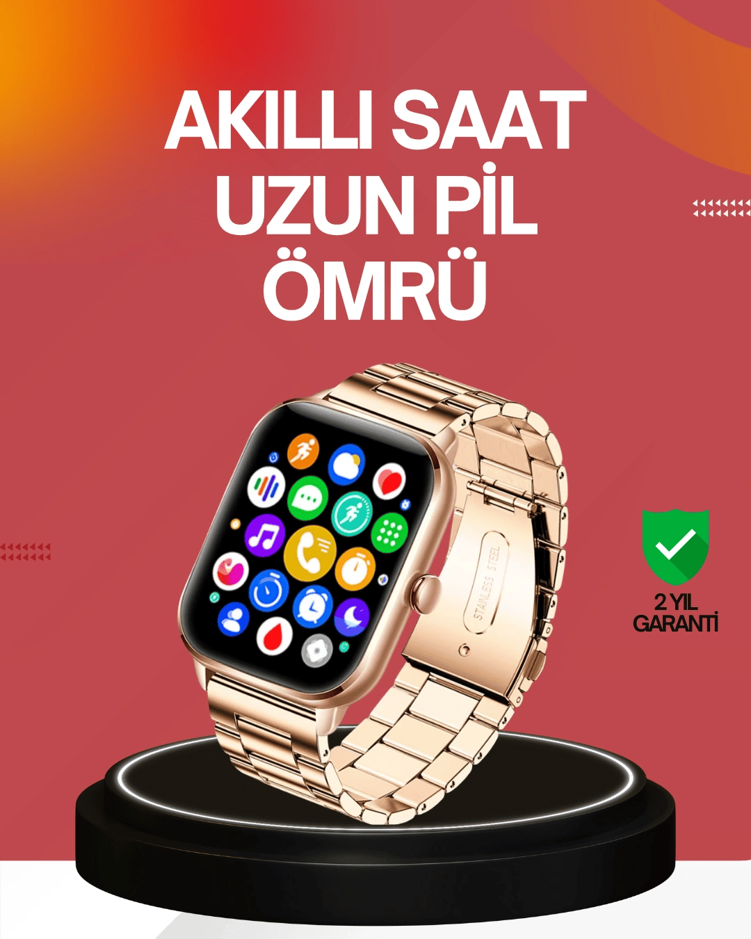 41 mm Kavisli Kasa Akıllı Saat IOS ve Android Uyumlu