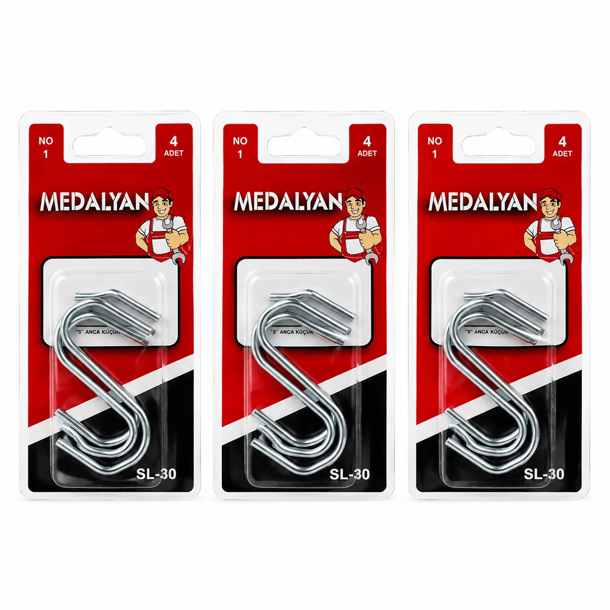 48 Adet No-1 - Küçük S Kanca 12x4pcs Bx40