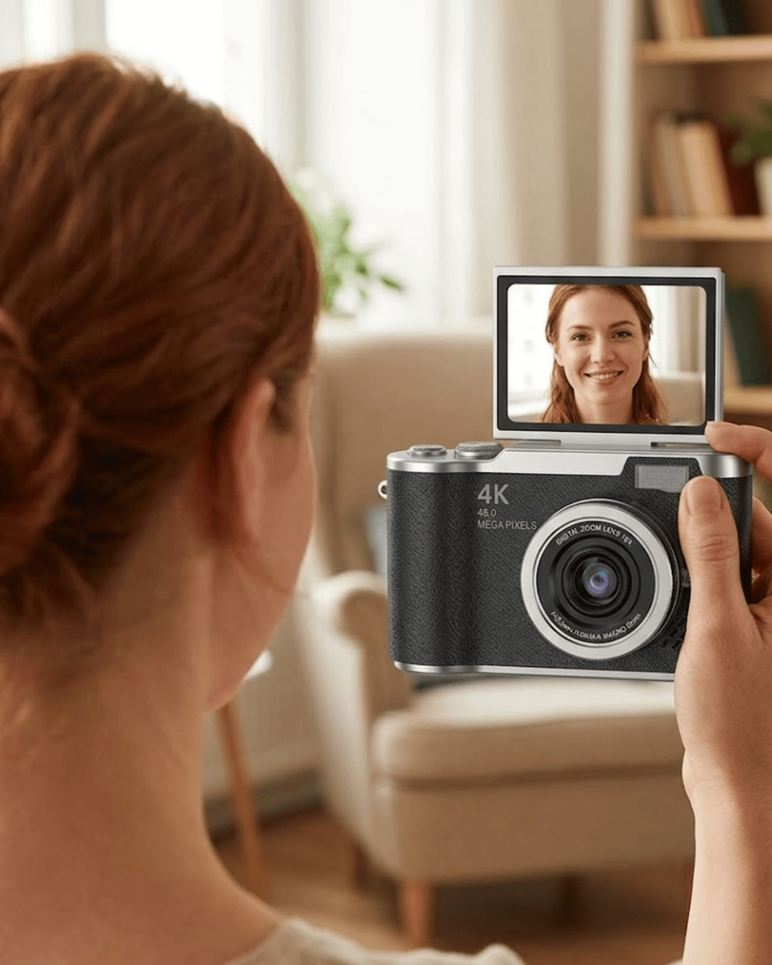 4K Video Çekim Özellikli Dijital Kamera 48 MP 8X Zoom ve 180 Derece Döner Ekranlı