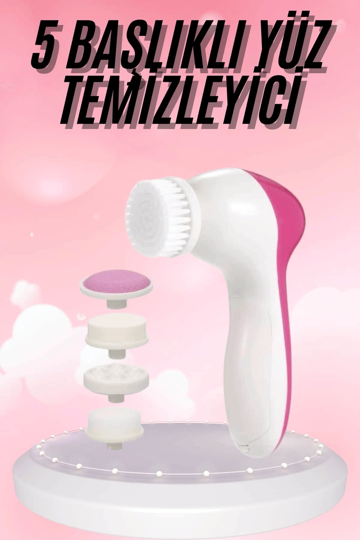 5 Başlıklı Titreşimli Cilt Temizleme Seti Canlandırıcı ve Onarıcı
