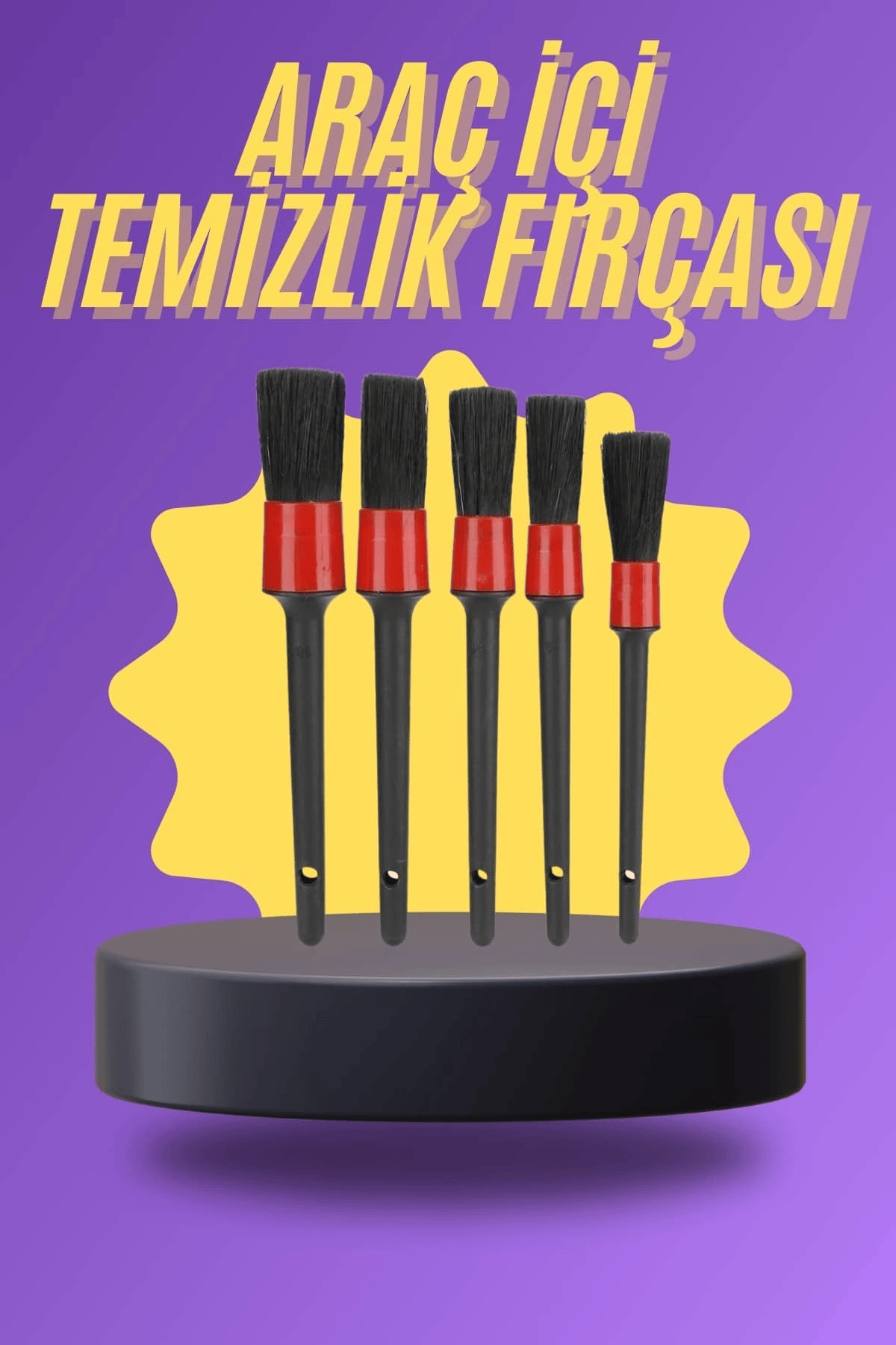 5 Parça Araç İçi Temizlik Fırçası Araç İçi-Dışı Temizleme Fırça Seti