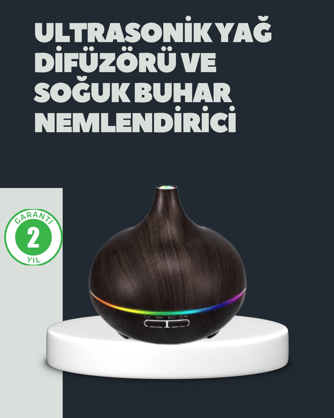 550ML Ultrasonik Hava Nemlendirici ve Aromaterapi Difüzörü
