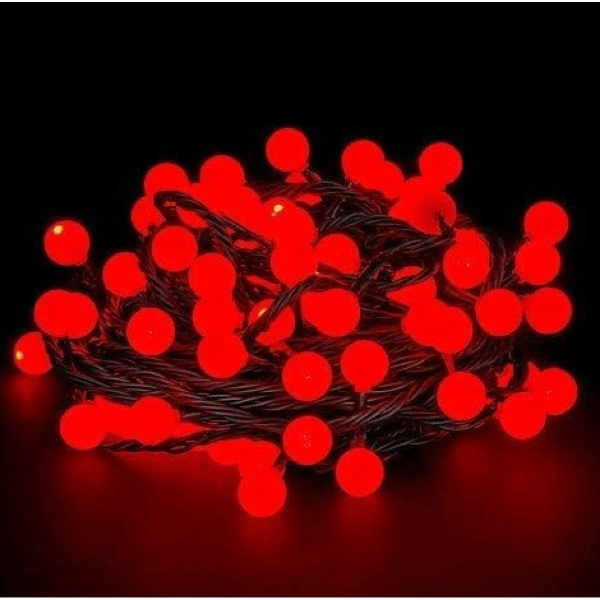 5m 28 Led Kırmızı Işık Siyah Kablo Fişli
