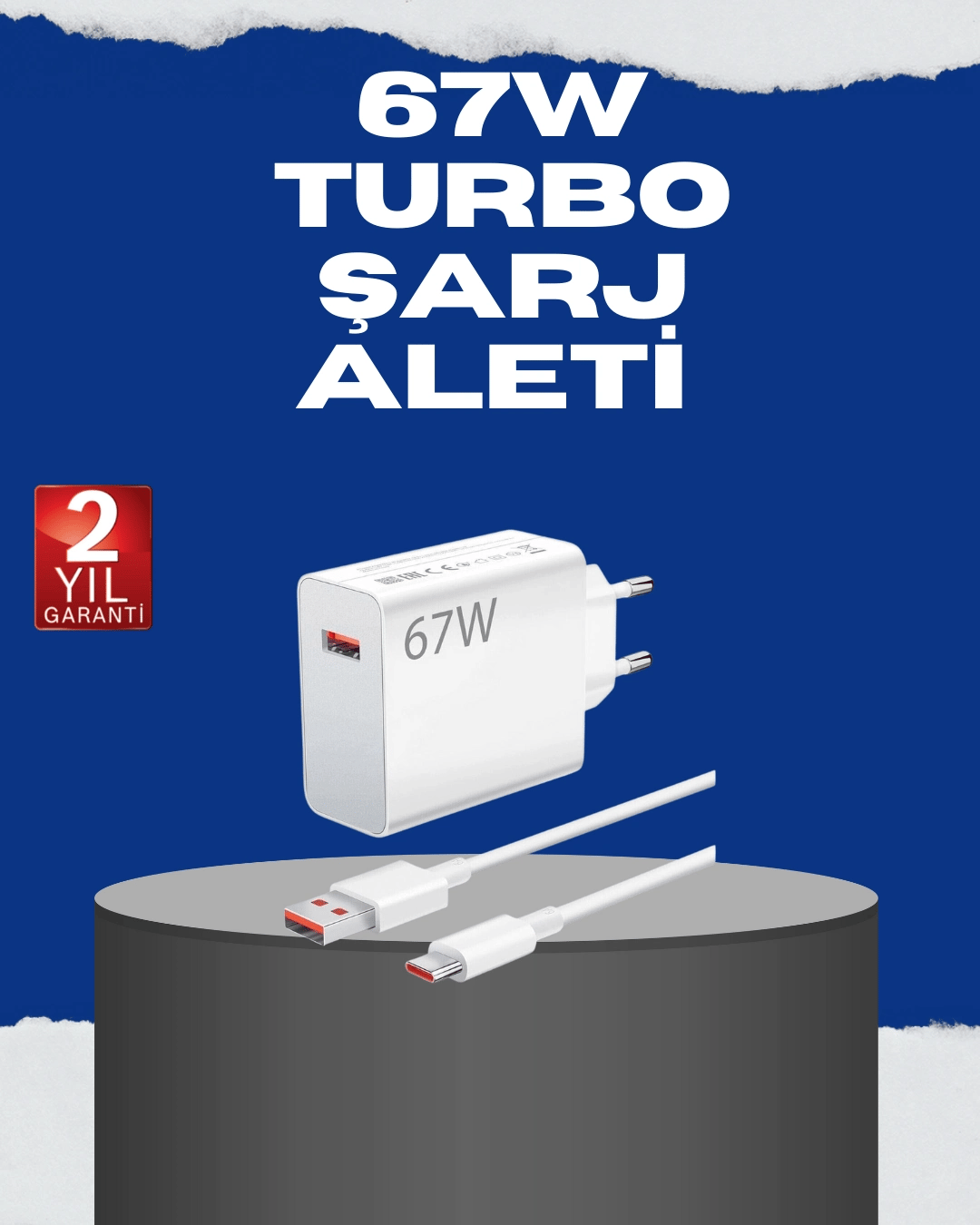 67 Watt Turbo Charge Başlık Vivo Y20 Y35 Y55 Uyumlu