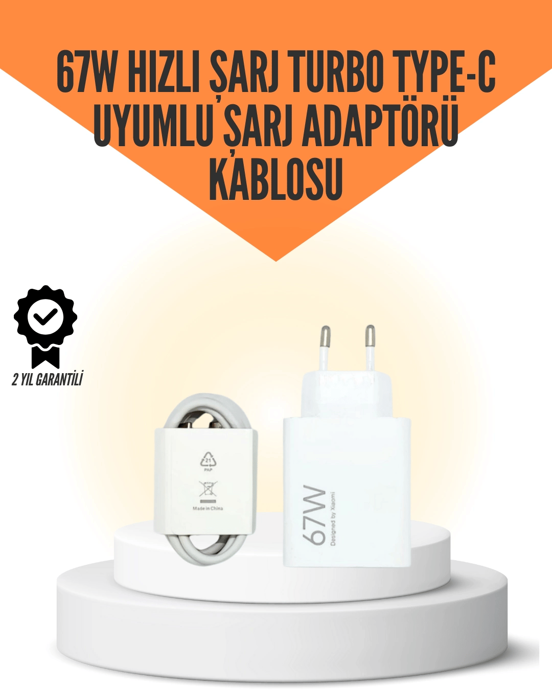67W Hızlı Şarj Cihazı Yüksek Isı Dayanımlı Type-C Set