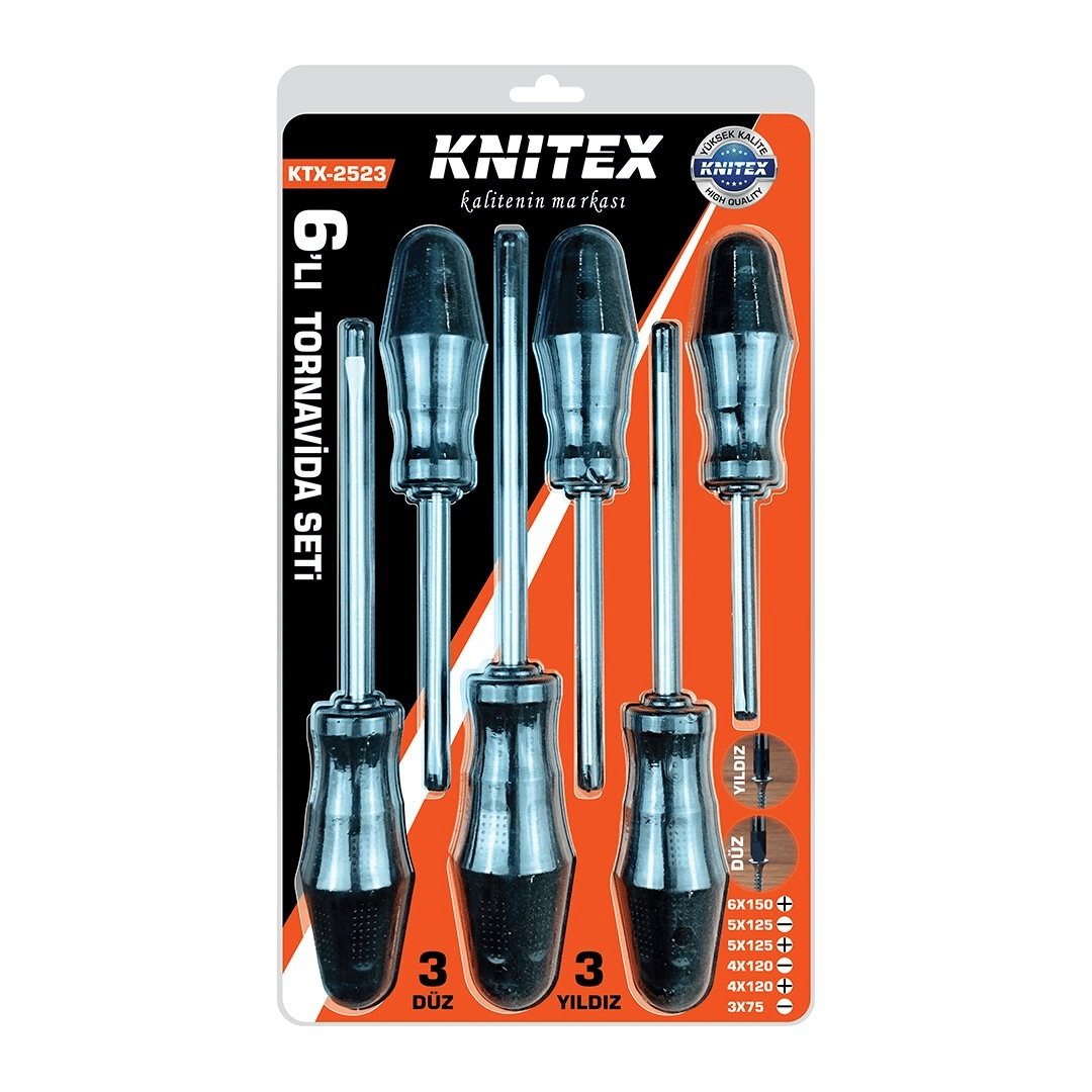 6pcs Tornavida Seti  6x150 Yıldız - 5x125 Düz-yıldız - 4x120 Düz-yıldız - 3x75 Düz Bx40