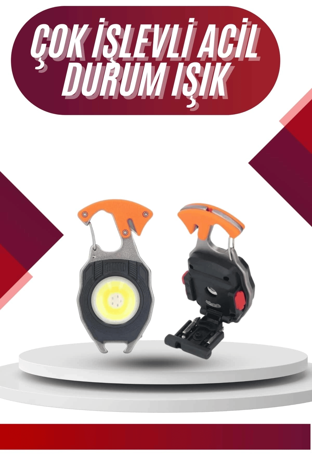 7 Modlu Mini Led Lamba Anahtarlık USB Şarjlı Kamp İçin Taşınabilir