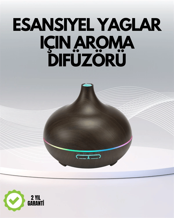 7 Renk Işıklı Ultrasonik Hava Difüzörü – Sessiz ve Güvenli Kullanım