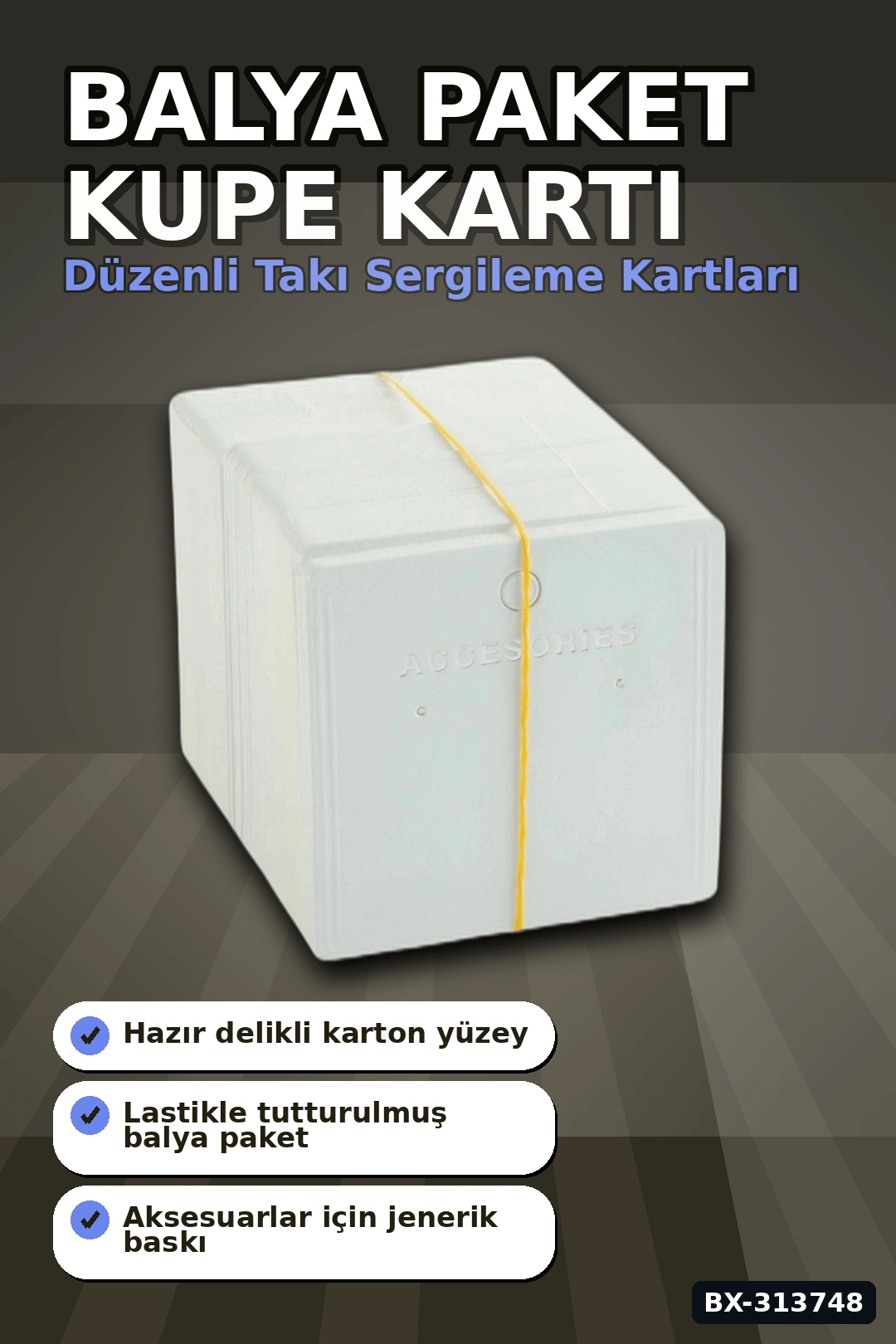7x7 cm Küpe Kartı 100 Adet Balya Paket Takı Sergileme Kartonu Perakende Toptan BX-313748