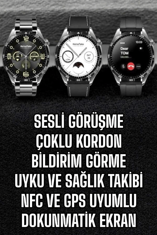 Akıllı Saat Titreşimli Amoled Ekran Uyku ve Sağlık Takibi Sesli Görüşme