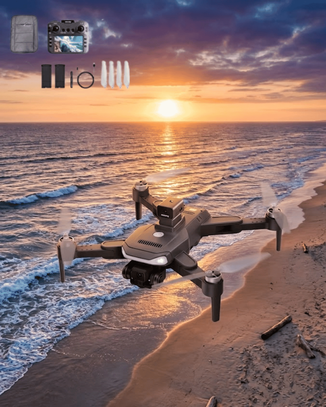 Akıllı Takip Özellikli 4K Drone Katlanabilir Tasarım Uzaktan Kontrollü Profesyonel Çekim Dronu