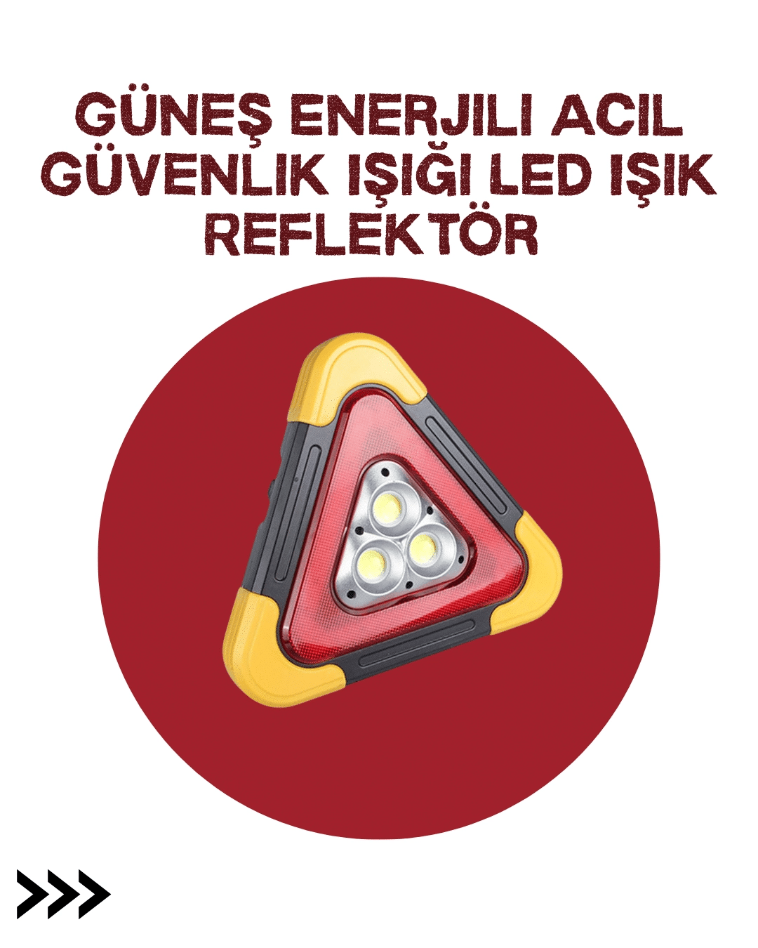 Alüminyum Gövdeli LED Üçgen Reflektörlü Acil Işık