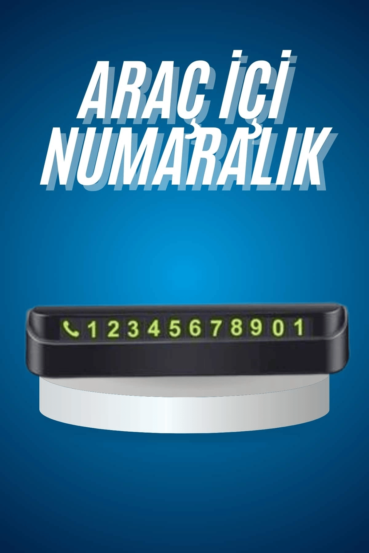 Araç İçi Numaratör Numaralık Oto Cam Kartı Fosforlu Numaratör
