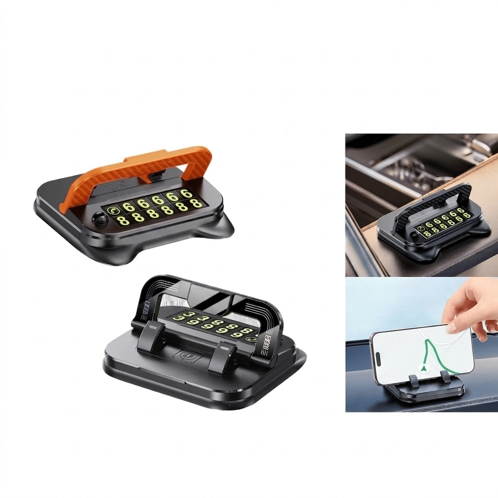 Araç İçi Torpido Üstü Numaratörlü Telefon Tutucu Stand Siyah