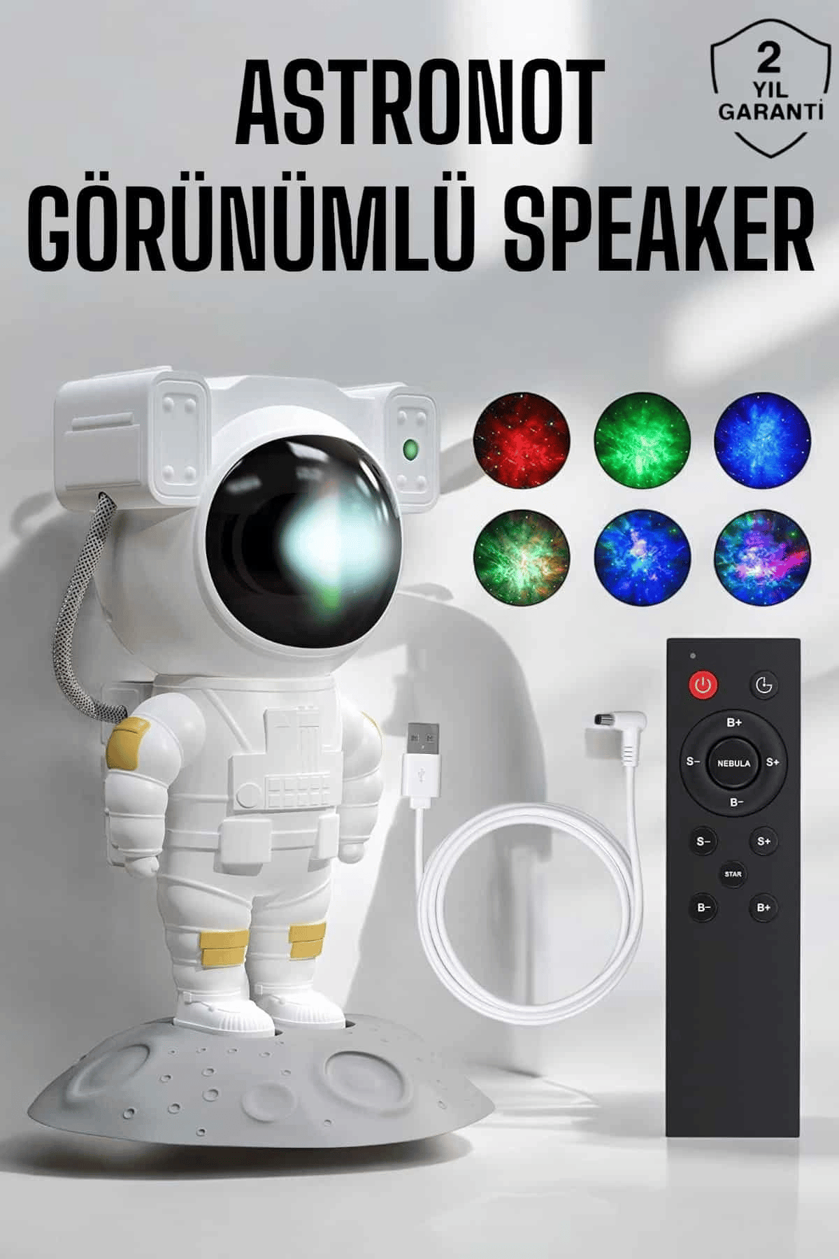 Astronot Görünümlü Projeksiyon Speaker Taşınabilir