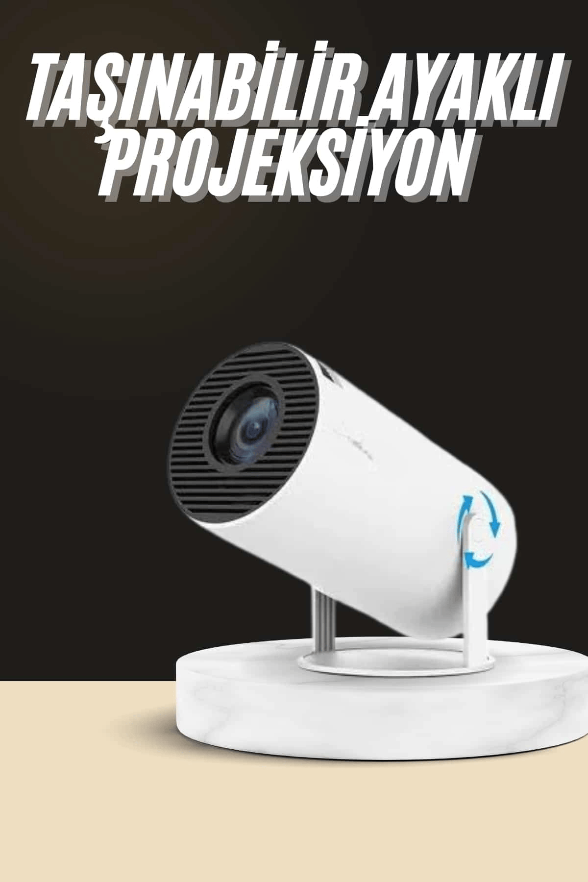 Ayaklı Projeksiyon Taşınabilir Mini Projektör Sinema Projektörü Android