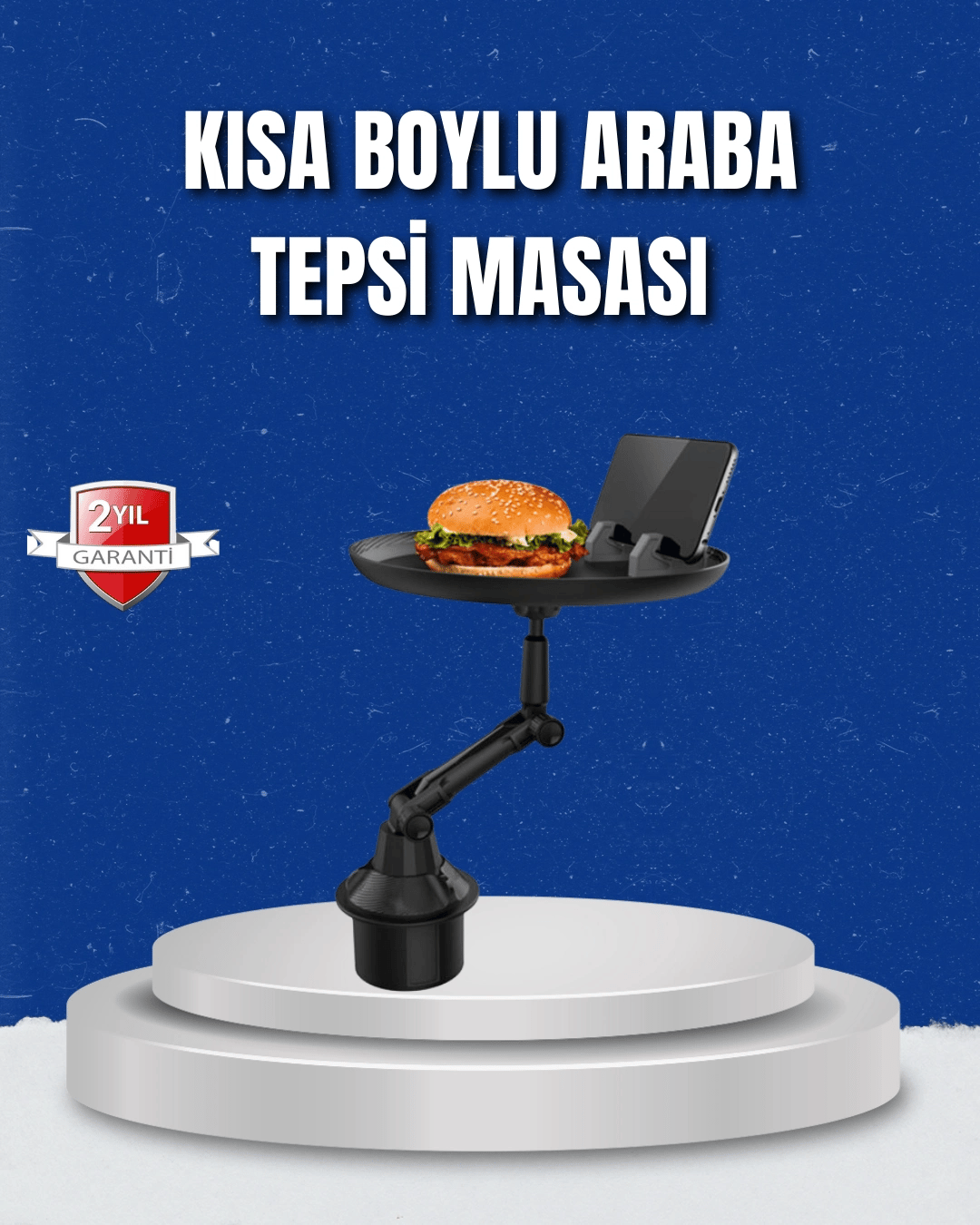 Ayarlanabilir Araç İçi Bardaklık Tepsisi 9 İnç Geniş Alan ve Telefon Standlı