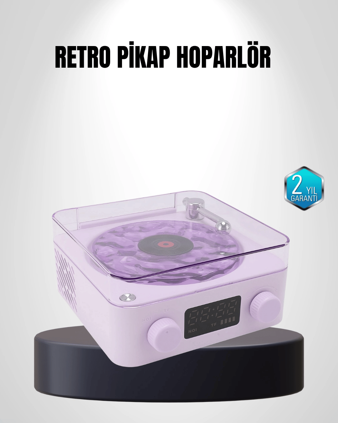 Bluetooth Retro Pikap Hoparlör 360 Derece Ses Projektörlü Gece Lambası Çok Fonksiyonlu