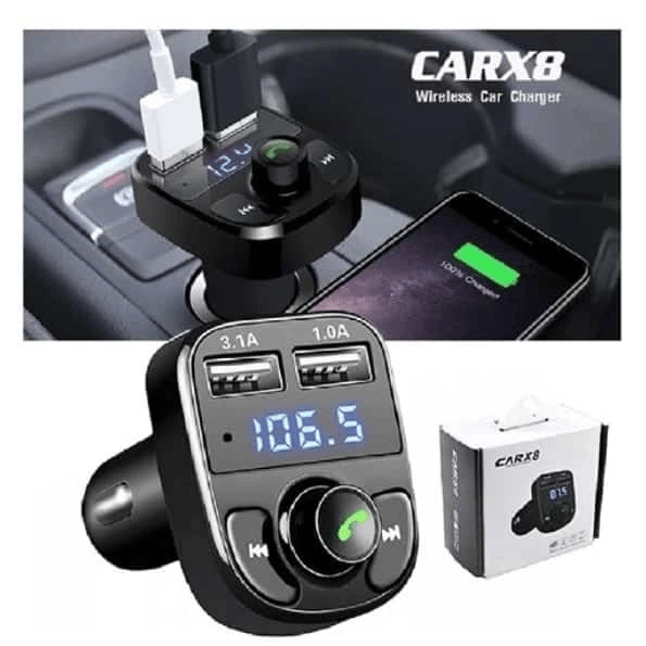CARX8 Digital Ekran Bluetooth Araç Kiti MP3 FM Transmitter