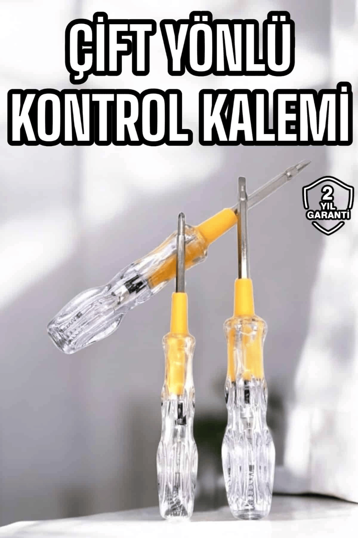 Çift Taraflı Elektrik Kontrol Kalemi Şeffaf Tornavida
