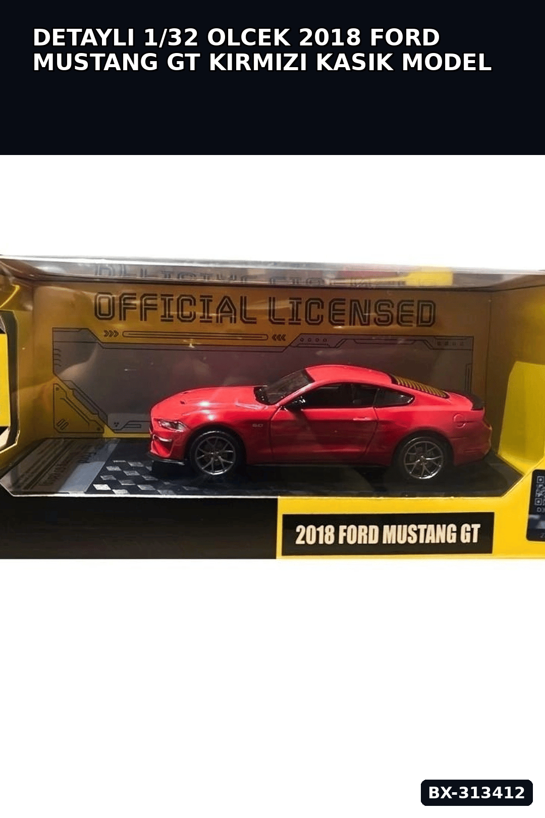 Detayli 1/32 Olcek 2018 Ford Mustang GT Kirmizi Kasik Model Araba Vitrin Icin 1 Adet BX-313412