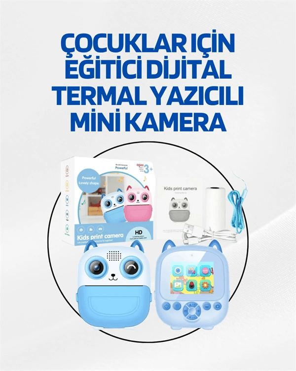 Dijital Termal Yazıcılı Mini Kamera – HD Video & Anında Fotoğraf Çıktısı