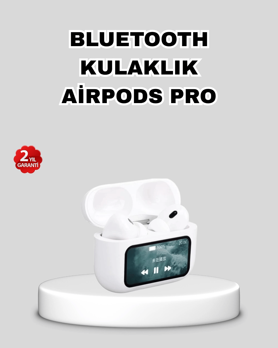 Dokunmatik Ekranlı Bluetooth Kulaklık – ANC, Suya Dayanıklı, Powerbank Kutulu