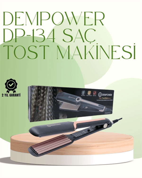 DP-134 Saç Tost Makinesi 220°C Isı Ayarlı, 360° Dönebilen Kablo