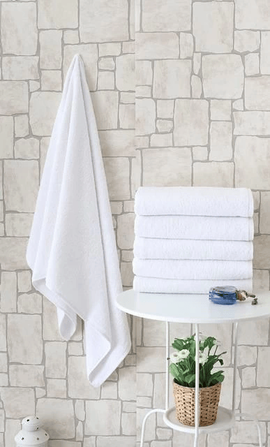 Eco Lounge Otel Tipi 6'lı 70x140 Banyo Havlusu Beyaz