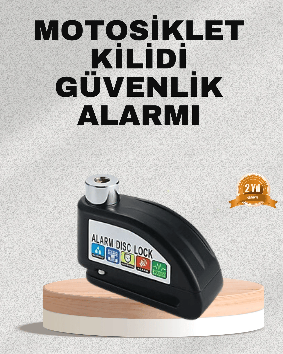 Ekonomik Alarm Disk Kilidi Motosiklet Scooter Bisiklet Güvenlik
