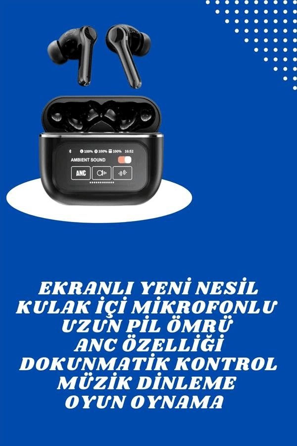 Ekranlı Yeni Nesil Pro Kulaklık ve Akıllı Saat Kampanyası Kulak İçi Mikrofonlu