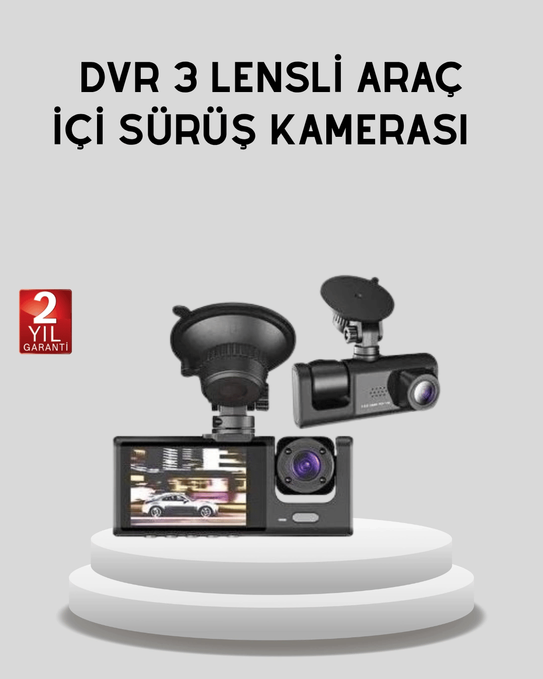 Full HD Üç Kameralı Araç Kamerası 170° Geniş Açılı ve Park Destekli