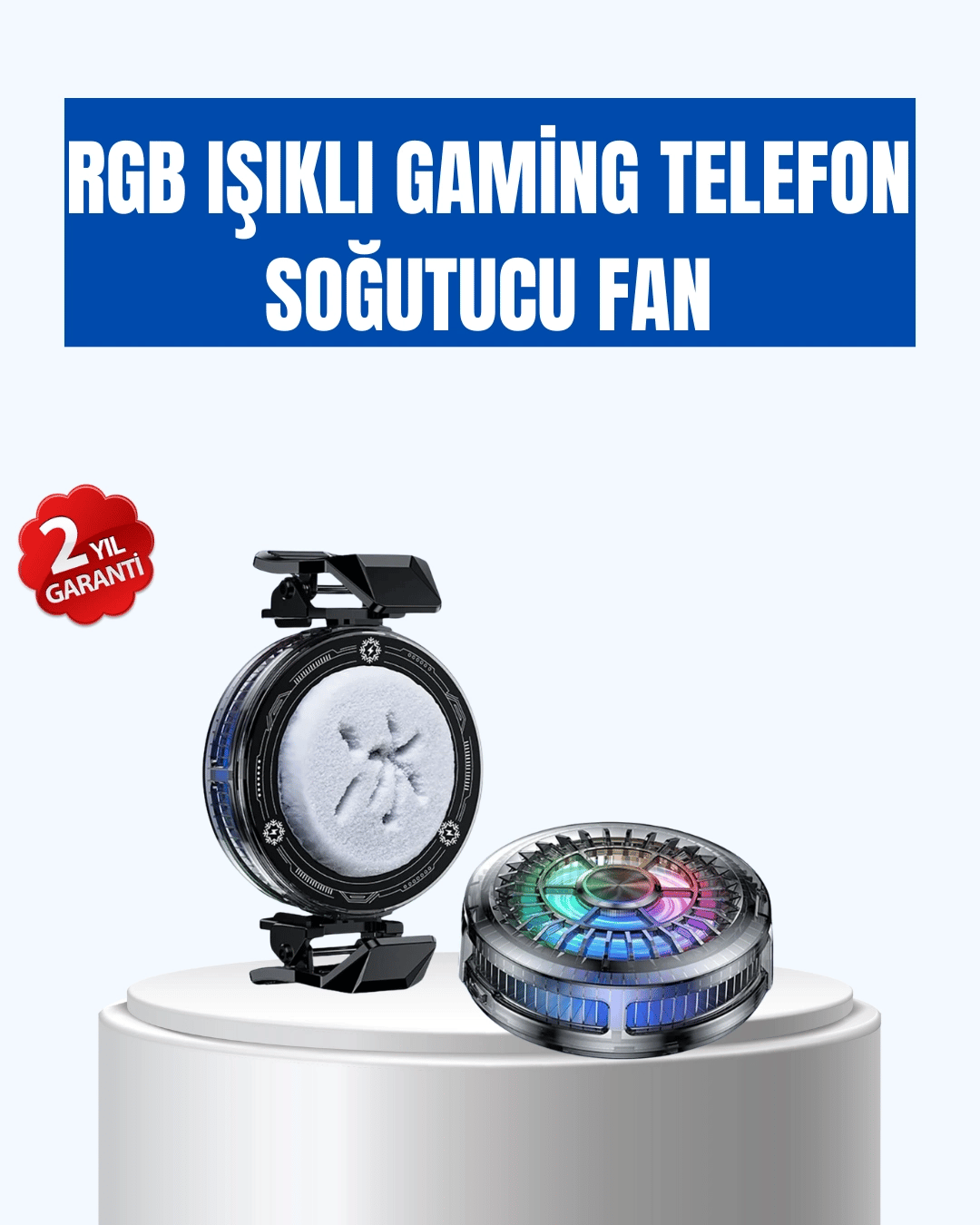 Gaming Telefon Soğutucu RGB Fan Sessiz Çalışma Tüm Modeller Uyumlu